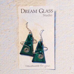 Dichroic glass earrings